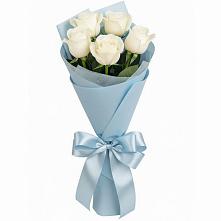 Букет 5 Белых роз Проуд #REPLACE_PRED# Коркмаскале