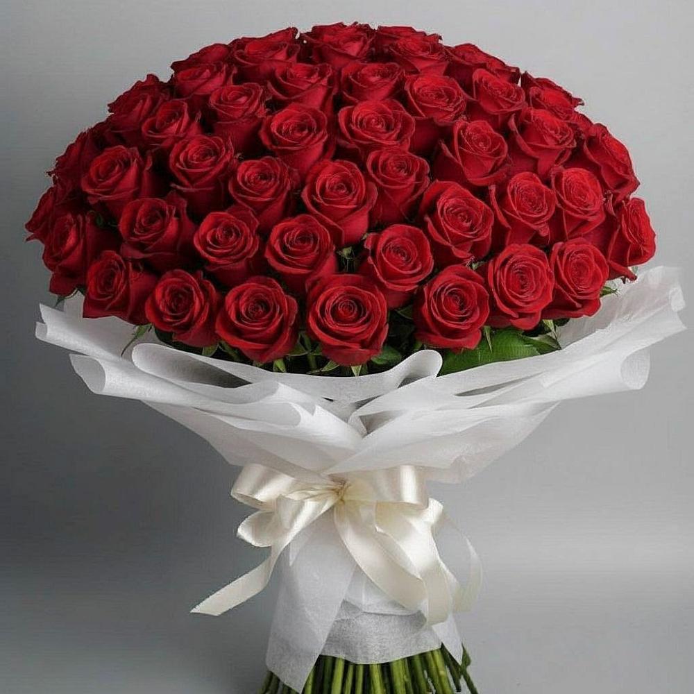 Букет 101 Красная роза Блэк Мэджик в Коркмаскале