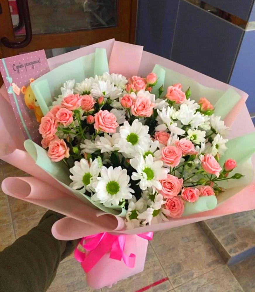 Букет цветов из: Розы и Хризантемы в Коркмаскале