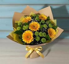 Букет цветов из:  Герберы и Хризантемы #REPLACE_PRED# Коркмаскале