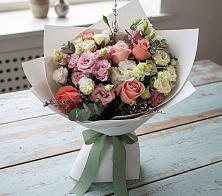 Букет цветов из:  Розы, Лизиантусы и Гвоздики в Коркмаскале