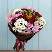 Букет цветов из:  Розы, Хризантемы и Альстромерии в Коркмаскале