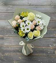 Букет цветов из:  Альстромерии, Розы и Хризантемы в Коркмаскале