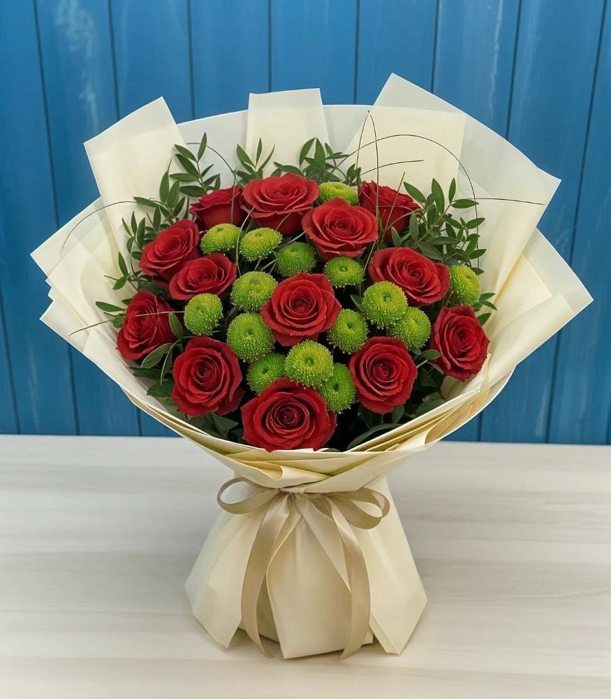 Букет цветов из: Розы и Хризантемы в Коркмаскале