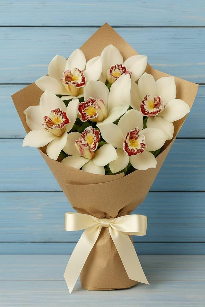 Букет цветов из: Орхидеи и Розы в Коркмаскале